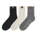 BOOT SOCK ANKLET LRG CABLE 3PK BLACK