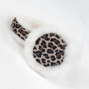 FAUX FUR EARMUFFS EGRET LEOPARD