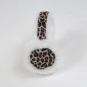 FAUX FUR EARMUFFS EGRET LEOPARD